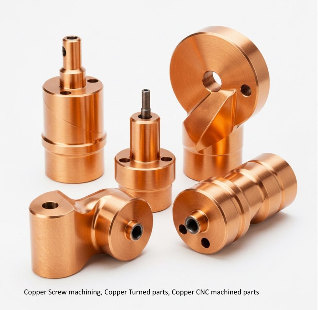 Copper Screw machining, Copper Turned parts, Copper CNC machined parts 