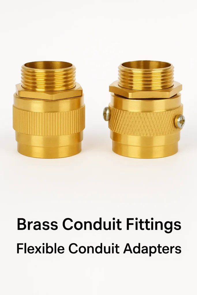 Brass Flexible conduit Fittings, Brass Adapters for Conduits, Brass Conduit connectors