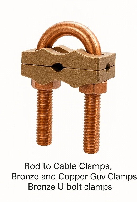 Rod-to-cable-clamps-bronze-Guv-Clamps-Copper-Gov-Clamps-Bronze-U-bolt-grounding-clamps