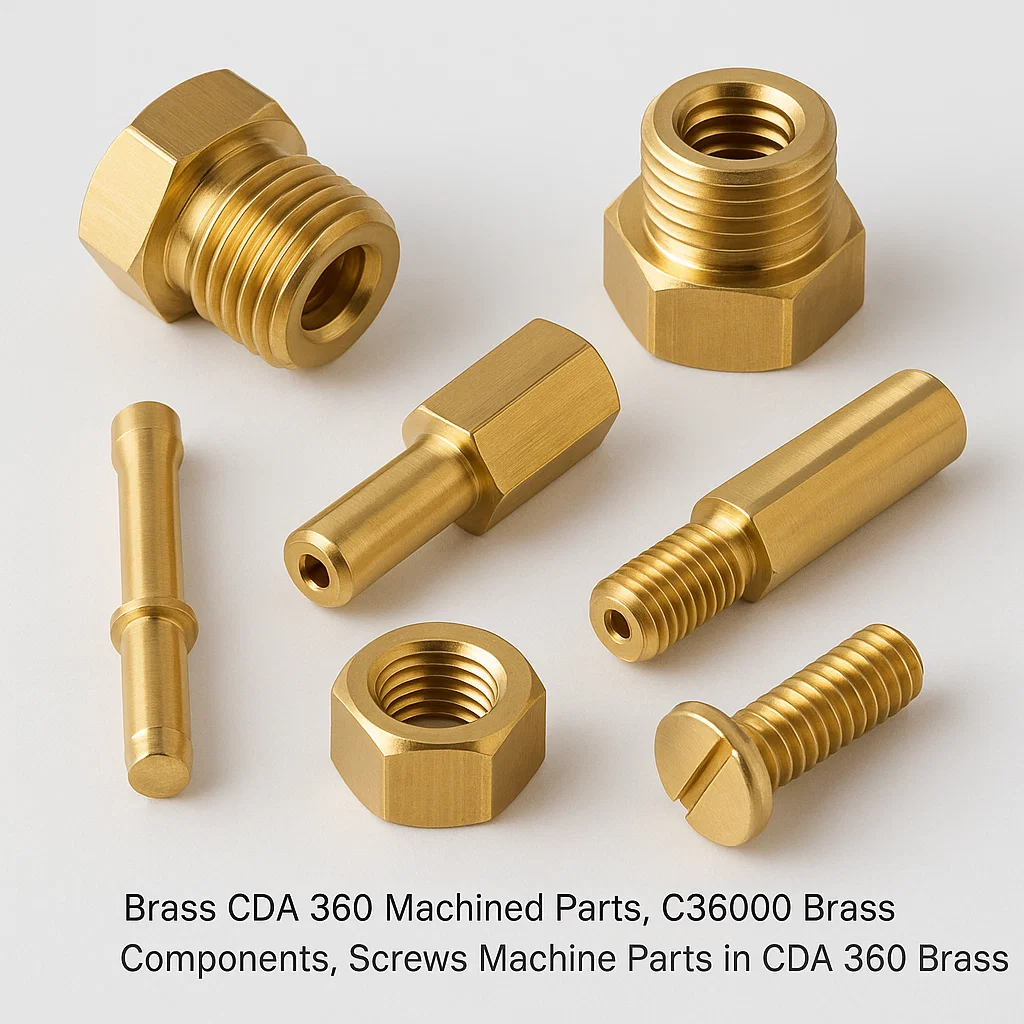Brass CDA 360 Machined parts, C36000 Brass Components, Screws Machine parts in CDA 360 Brass