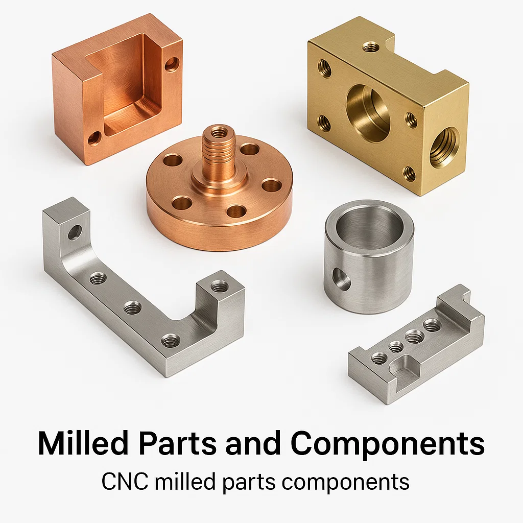 CNC milled parts, CNC milled Components, Copper Milled parts, Brass Milled Components