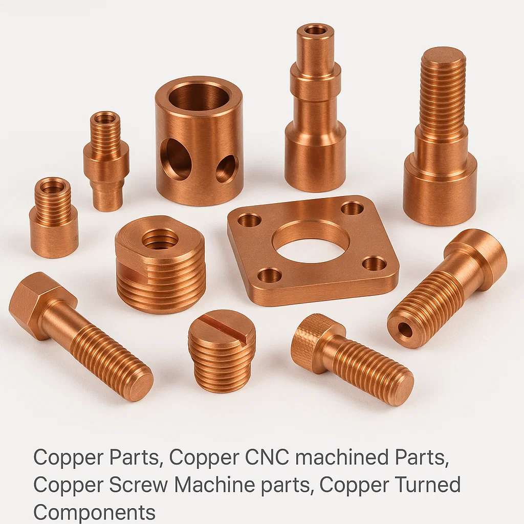 Copper CNC milled parts, Copper machined parts
