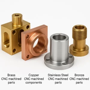 Brass CNC machined parts, Copper CNC machined components, Stainless Steel CNC machined parts,