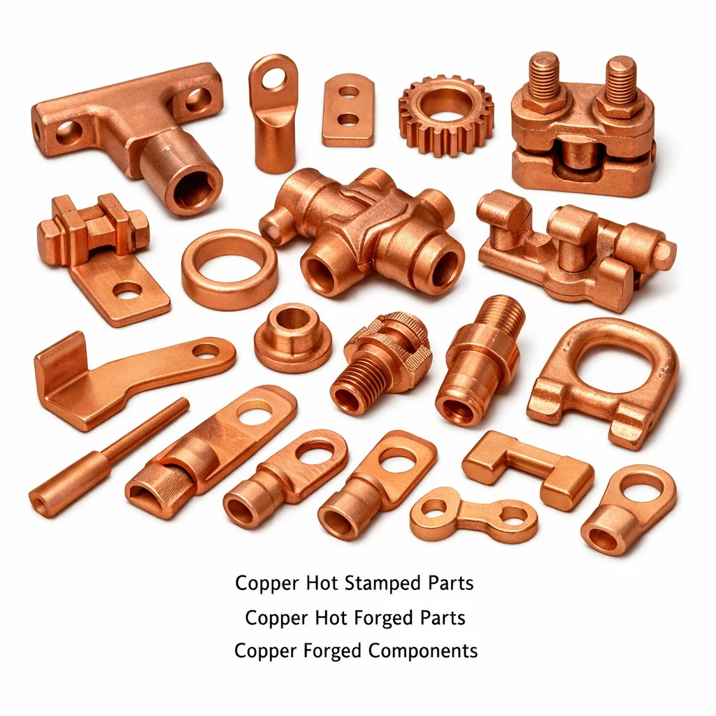 Copper Hot Stamped Parts, Copper Hot forged Parts, Copper Forged components