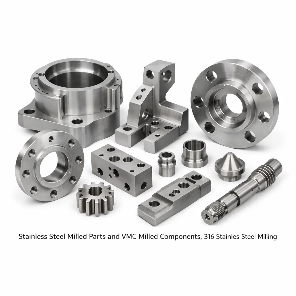 Stainless Steel Milled Parts and VMC Milled Components, 316 Stainless Steel Milling, 304 Stainless Steel parts